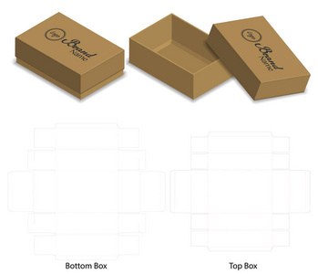 箱体包装模切模板设计。3d. 模拟