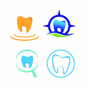 牙科护理标志医疗业务 concep 插图会徽隔离设计模板健康