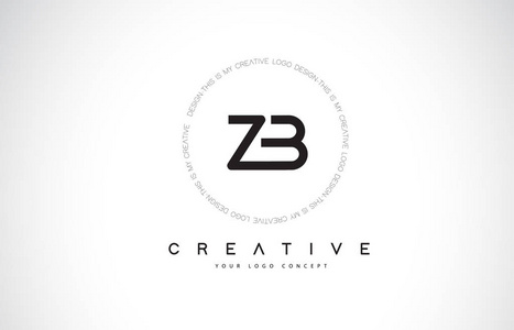 zbzb z b 标志设计与黑白创意图标文本字母矢量照片