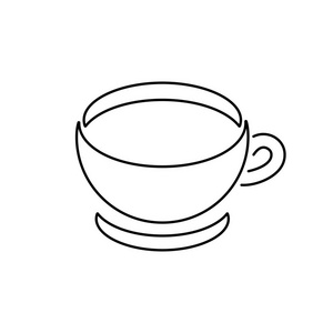 咖啡杯图标。茶杯子简单平面样式矢量图