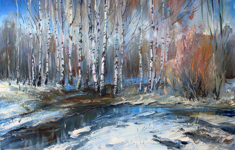 油画板栗, 槭树, 白桦树植物矢量背景设置白桦树白桦林春季美丽的白桦