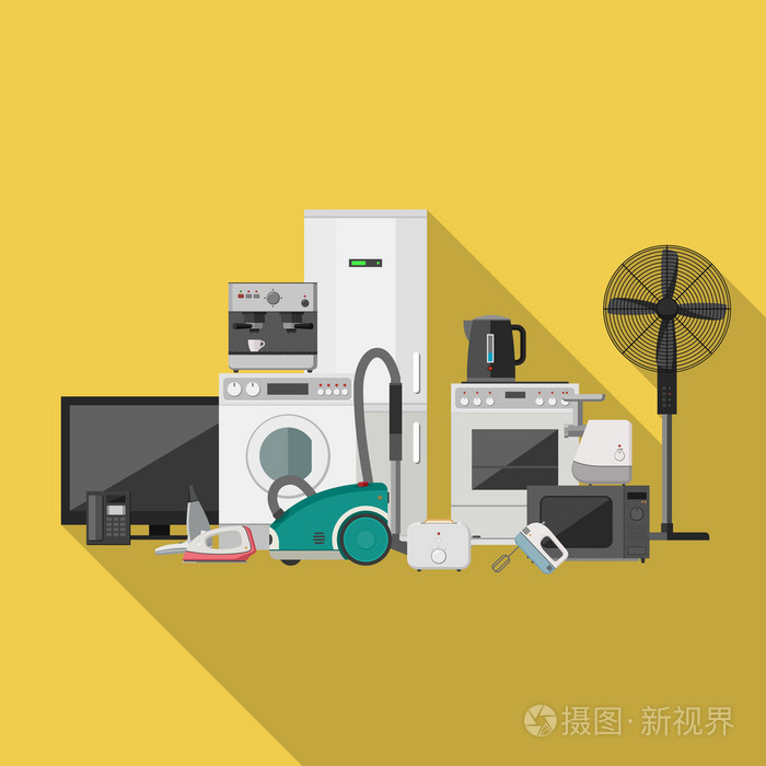 家电平板横幅插画-正版商用图片0rn558-摄图新视界