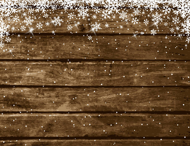 木褐色圣诞节背景与雪花, 向量例证