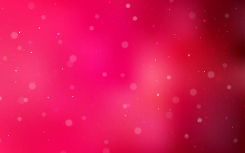 浅红色矢量布局与明亮的雪花。闪亮的彩色插图与雪在圣诞风格。该模式可用于新年传单
