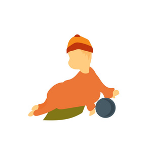 宝宝玩与球矢量矢量隔离在白色背景为您的 web 和移动应用程序设计, 婴儿玩球矢量徽标概念