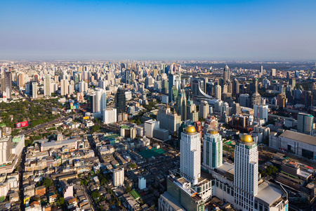 顶视图，中央商务街市地平线，泰国曼谷