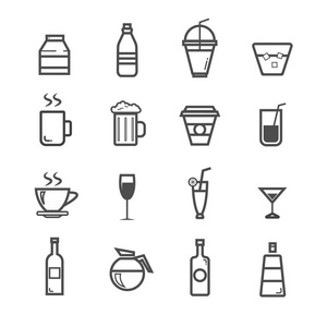 饮料和饮料图标集
