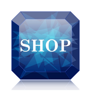 商店图标, 蓝色网站按钮白色背景