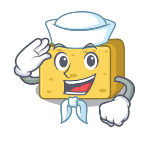 水手干酪干酪字符卡通矢量插图