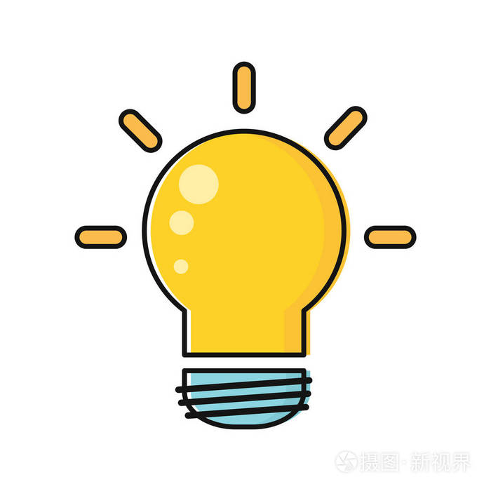 在平面设计中的电光源灯泡图