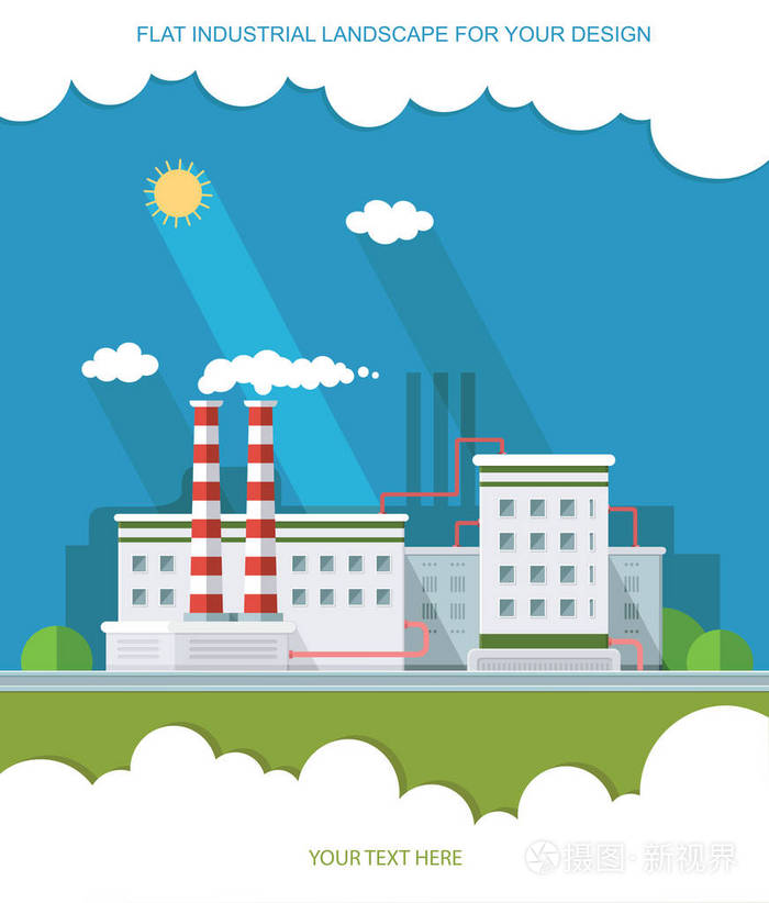 工厂生产石油和天然气插画-正版商用图片0rnp9c-摄图新视界