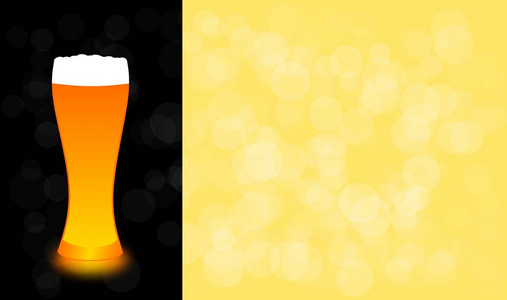 啤酒杯黑色在党主题插图设计背景与模糊散景