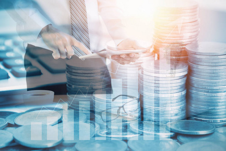 金融证券市场中会计市场经济分析.经济金融成本概念照片