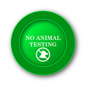 没有动物测试图标。白色背景上的互联网按钮