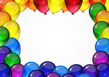炫彩节日矢量气球庆典 节日 生日聚会卡在白色背景上