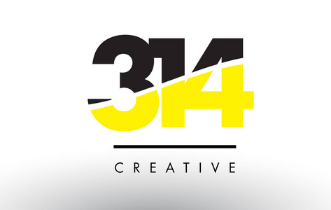 314 黑色和黄色数字标志设计