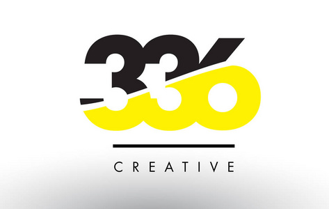 336 黑色和黄色数字标志设计