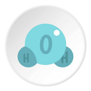 单色圆分子图标水分子图标圆照片