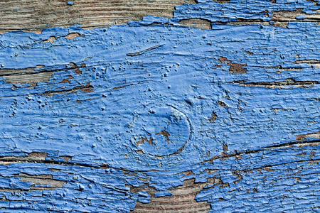用蓝色颜料画的旧木面板