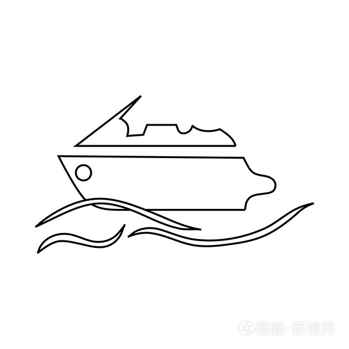 摩托艇在大纲样式图标插画-正版商用图片0rojdn-摄图新视界