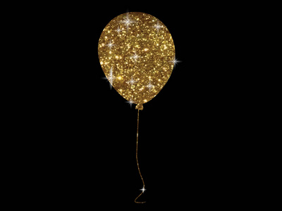 矢量金色闪光的孤立收集事件气球