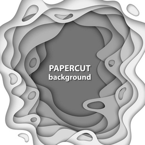 矢量背景与白纸切割形状。3d. 抽象纸艺风格, 设计布局为商务演示, 传单, 海报, 印刷品, 装饰, 卡片, 小册子封面