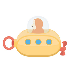 描绘玩具潜艇的演奏设备图标图片