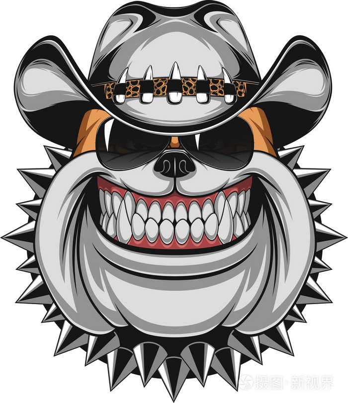 在一顶牛仔帽的斗牛犬