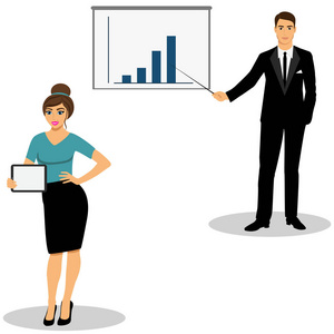 卡通电脑投影工作.专业.商人照片