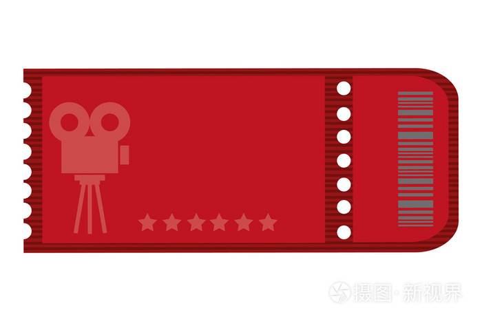 红色的电影票,矢量图