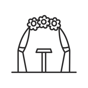 婚礼拱矢量线图标 标志 插图背景，可编辑笔触
