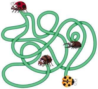 昆虫迷宫游戏模板插图