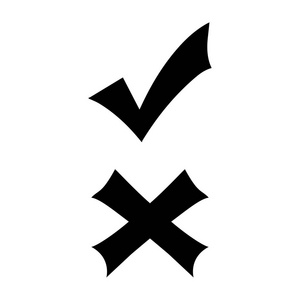 对与错的黑色和白色矢量照片