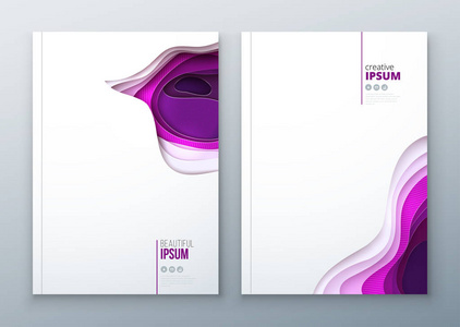 剪纸纸雕抽象封面为粉红色紫癜宣传册传单杂志目录设计在美容时尚豪华的宣传册设计