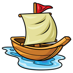 帆船可爱卡通希腊科孚岛码头停泊的豪华帆船乐观主义者, 康乐小帆船