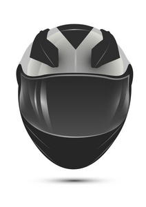 头盔摩托车。 真实的孤立矢量图标。