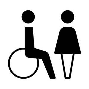 残疾的女卫生间标识图片