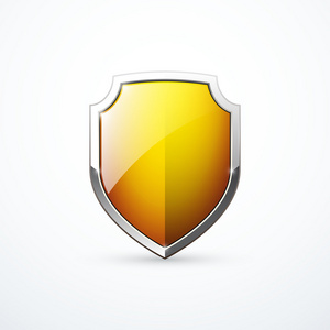 矢量橙色盾牌照片