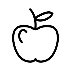 新鲜苹果孤立图标设计