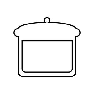 烹饪锅剪影孤立图标设计