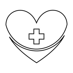 健康的心脏符号孤立图标设计