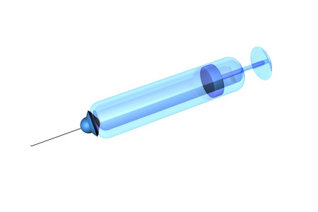 在白色的背景分离的注射器