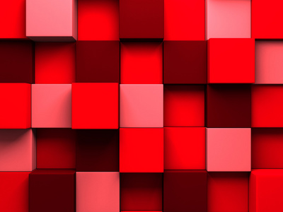 红墙多维数据集块背景