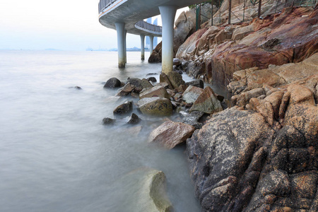 厦门环岛路海景日落图片