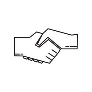 握手图标矢量隔离在白色背景为您的 web 和移动应用程序设计, 握手徽标概念