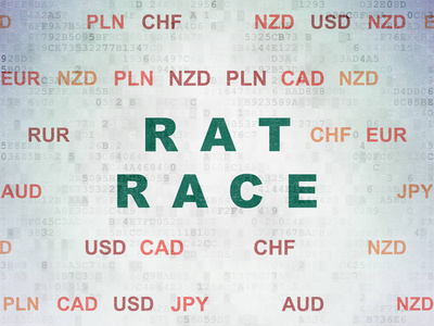 金融概念 数字数据纸张背景上的老鼠赛跑