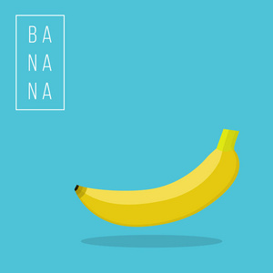 在蓝色背景下隔离的香蕉矢量插图。香蕉图标矢量 eps10