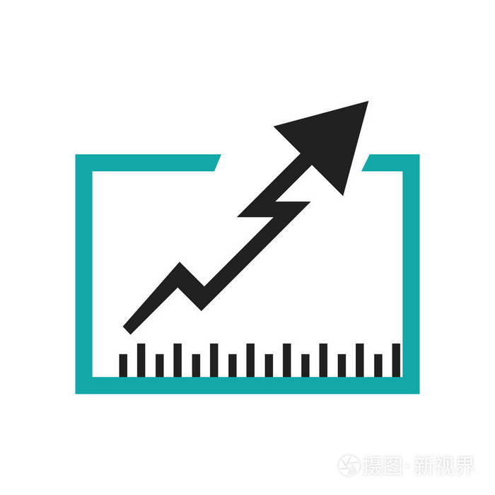 数据分析上升线图形符号为界面图标矢量隔离在白色背景为您的 web 和