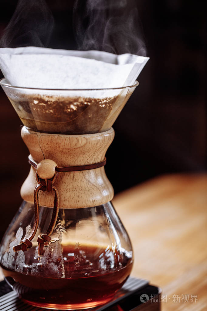 chemex 热咖啡.关闭肖像