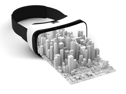 虚拟现实与城市弹出的眼镜